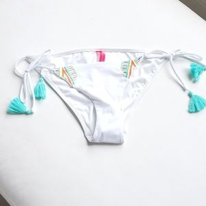 Victoria's Secret White Bikini Bottom with Tassels
